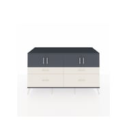 Kronos Konsol 2 Raflı 4 Çekmeceli 4 Kapaklı 176x59x99 Antrasit-Antrasit/Aytaşı