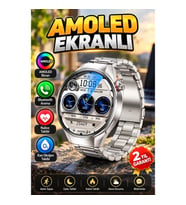 AMOLED Ekranlı Metal Akıllı Saat – Bluetooth Arama, Nabız ve Kan Oksijen Takibi