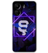 Xiaomi Redmi 13C Kılıf HD Desen Baskılı Kılıf - Dark Neon Yaprak Ş Harfi