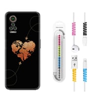 General Mobile GM 21 Pro GM 22 Pro Plus Kılıf Kablo Koruma Spiral Silikon Plane Heart 1721