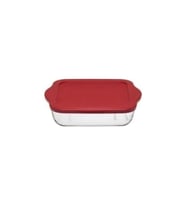 Paşabahçe 59024/1 Plastik Kapaklı Kare Borcam (Kırmızı)