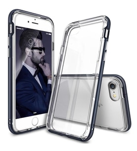 Ringke Frame iPhone 7 ile Uyumlu Çerçeveli Bumper Kılıf Metal Slate