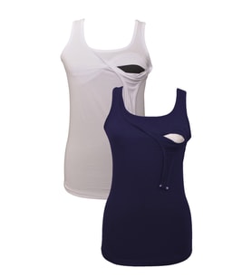 LuvmaBelly MYRA1503_1504 Emzirme atlet seti (Lacivert-Beyaz)