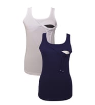 LuvmaBelly MYRA1503_1504 Emzirme atlet seti (Lacivert-Beyaz)