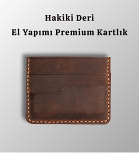 Koof Craft Nova Hakiki Deri Kartlık Cüzdan – Bitkisel Tabaklanmış Crazy Horse Deri, El Yapımı Minimal Kartlık, 4 Kart Bölmeli Hediyelik Deri Cüzdan (Taba - Kahverengi)