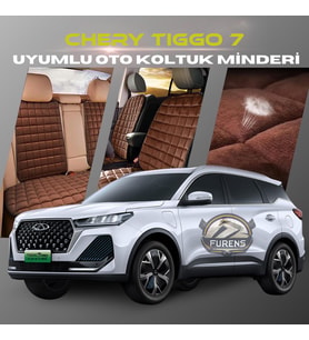 Chery Tiggo 7 Kahverengi Renk Tay Tüyü Cepli & Terletmez Sırtlı Oto Koltuk Minder Seti - Koltuk Koruma Kılıfı (ÖN & ARKA TAM SET)