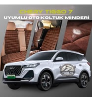 Chery Tiggo 7 Kahverengi Renk Tay Tüyü Cepli & Terletmez Sırtlı Oto Koltuk Minder Seti - Koltuk Koruma Kılıfı (ÖN & ARKA TAM SET)