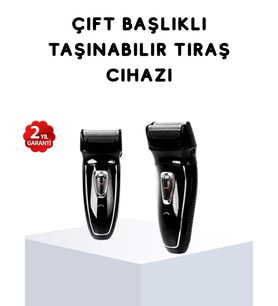 Kablosuz Tıraş Makinesi Çift Başlıklı Kuru Tıraş Folyo Başlık Şarj Göstergeli