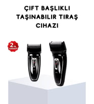 Kablosuz Tıraş Makinesi Çift Başlıklı Kuru Tıraş Folyo Başlık Şarj Göstergeli