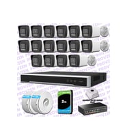 Provzen Hikvision 16 IP 4MP Hibrit ColorVu Güvenlik Kamerası Seti Olay Anında bildirim