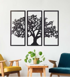 Gowpenart 3 Parça Ağaç Ev&Ofis Metal Duvar Tablosu