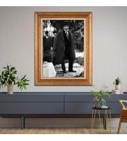 Altın Varaklı Çerçeveli Paspartulu Atatürk Tablo DC0923 (Gold)