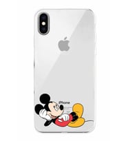 Apple iPhone XS Max Uyumlu Kamera Korumalı Tıpalı Kapak Mickey Mouse TasarımlıŞeffaf Kılıf