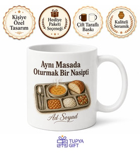 Yemekhane Temalı Nostaljik Baskılı Kupa Bardak Hediye Porselen Mug