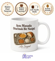 Yemekhane Temalı Nostaljik Baskılı Kupa Bardak Hediye Porselen Mug
