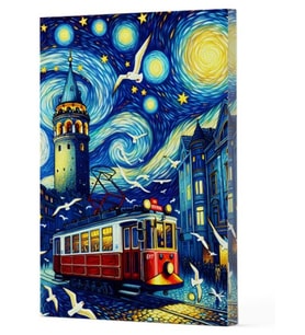 Van Gogh 1 - Galata Çizgili Yan Boyamalı Defter