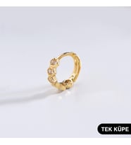14 Ayar Altın Taşlı Tek Petek Halka Küpe 0,58 gr