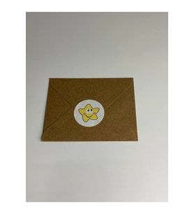 Sarı Gülen Yıldız Etiketi Yuvarlak Mat Çıkartma Minik Yıldız Round Sticker 3 Cm (95 Adet)
