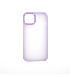 iPhone 13 Kılıf Kenarları Renkli Arkası Mat Kılıf (Lila)