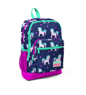 Coral High Kids LacivertPembe Unicorn Desenli Dört Bölmeli Okul Sırt Çantası 23467
