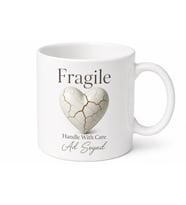 Fragile Baskılı Kırılgan Çay Kupası Porselen Hediye Bardak