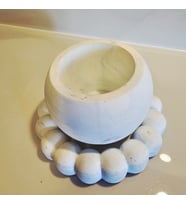 Utaylife Modern Beton Dekoratif Obje Seti Bubble Tabak ve Minimalist Saksı / Mum Dönüştürücü / Bardak Altlıkları