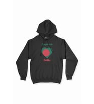 Dakka Bangladeş Bayraklı Kalpli Siyah Sweatshirt Hoodie