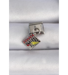 316L Çelik Gümüş Renk Sallantı Defter Figür Nomination Charm (Çok Renkli)