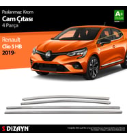 Renault Clio 5 Krom Cam Çıtası 4 Prç 2019 ve Üzeri