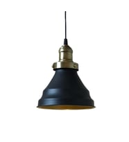 Retro Metal Dekoratif Metal Siyah İçi Gold  Kafe Mutfak Rustik Sarkıt Avize Çap:17 cm