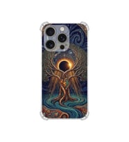 PrintiFy Apple iPhone 16pro ile Uyumlu Simya Serisi Kozmik Denge Tasarımlı Uv Baskılı Köşe Korumalı Antişok Kılıf