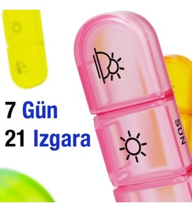 7 Günlük Kutusu - Sabah Öğlen Akşam 3 Bölmeli - Taşınabilir Tasarım