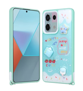 Xiaomi Redmi Note 13 Pro 5G Uyumlu Kılıf Parlayan Simli Kabartma Figürlü Zore Cevze Kapak