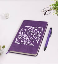 BK Gift Kişiye Özel İsimli Mor Termo Deri Defter Kalem Seti Model 10