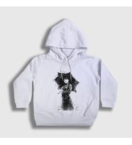 Presmono Unisex Çocuk Beyaz Umbrella Wednesday Addams Family Addams Ailesi Kapüşonlu Sweatshirt 366318tt