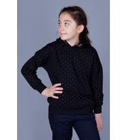 Toontoy Kız Çocuk Taş İşlemeli Sweatshirt  (Siyah)