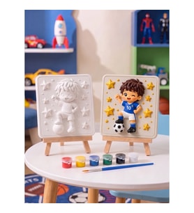 15x15 Futbolcu Çocuk Tuvalsiz Taş Boyama Seti