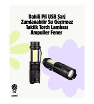 Mey İthalat® 2000 Lümen LED El Feneri - Suya Dayanıklı, Odaklı, Klipsli