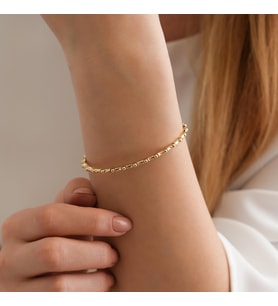 Goldium 14 Ayar Toplu Altın Bileklik (Sarı)