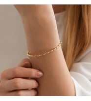 Goldium 14 Ayar Toplu Altın Bileklik (Sarı)