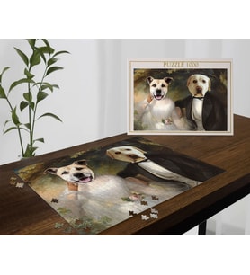 BK Gift Evcil Dostlara Özel 1000 Parça Profesyonel Puzzle, 2'li Evcil Dost Portre, Evcil Hayvan Puzzle-3