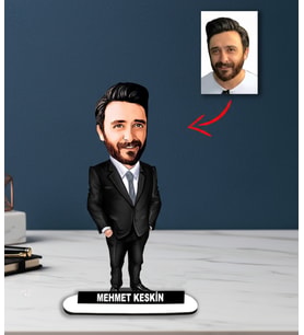 Kisiye Özel Karikatür Erkek MÜDÜR biblo, yeni iş hediyesi