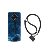 Infinix Zero 8 Kılıf Silikon Desen Boyun Askılı Blue Zigzag 1687