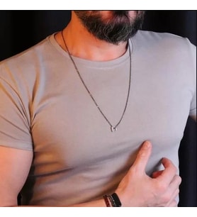 925 Ayar Gümüş Kare Erkek Kolye Silver