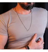 925 Ayar Gümüş Kare Erkek Kolye Silver
