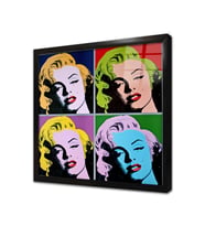 Renkli Marilyn Monroe Çerçeveli Cam Tablo