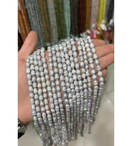 İnci Parlak Gri 5x6mm Doğal Taş Dizi [AB]