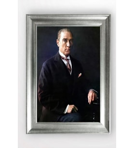Gümüş Çerçeveli Atatürk Tablo cv1030
