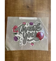 19X24 CM ÜTÜ İLE YAPIŞAN TAŞLI GÜL YAZILI TRANSFER BASKI ARMA TİŞÖRT BASKI