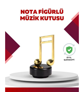 Altın Nota Temalı Müzik Kutusu Müzikli Hediyelik